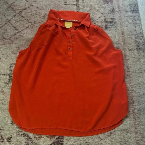 MAEVE• Silk Collared Sleeveless Blouse size medium - Picture 4 of 13